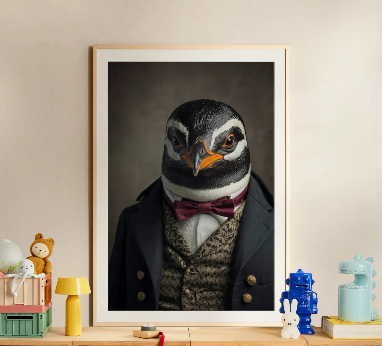 Lord Frostbeak - L'elegante Pinguino Nobile poster con telaio in plastica da Beasts of Nobility