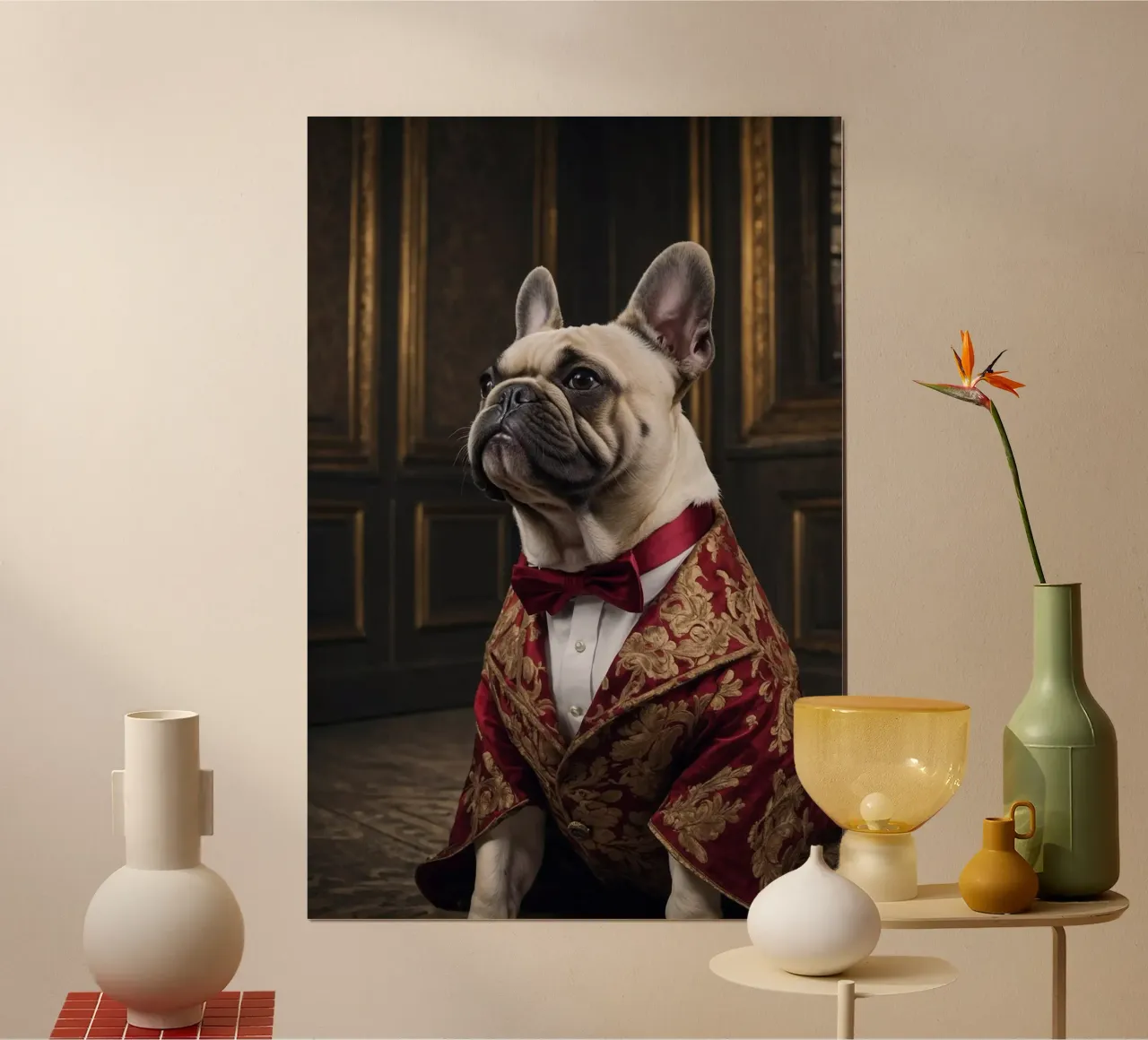 Duke Barkington - Il regale bulldog francese poster con telaio in plastica da Beasts of Nobility