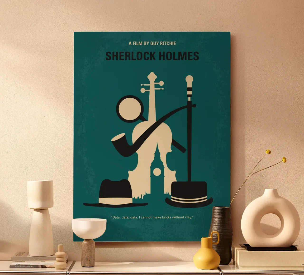 No555 My Sherlock Holmes minimal movie poster alluminio dibond da Chungkong