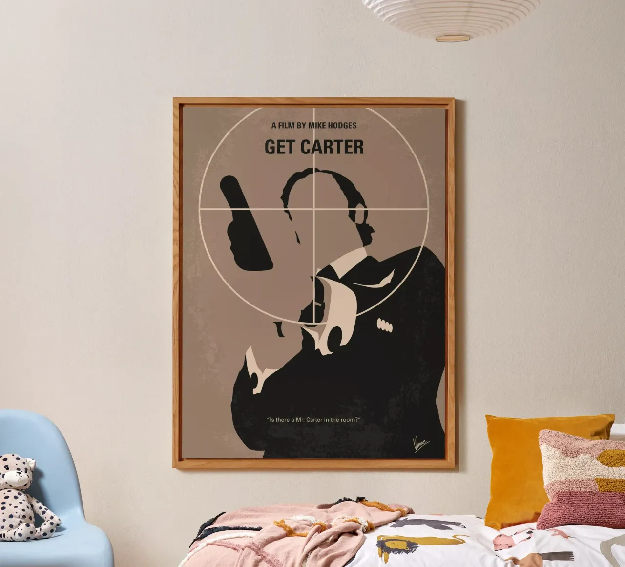 No557 My Get Carter minimal movie poster alluminio dibond da Chungkong