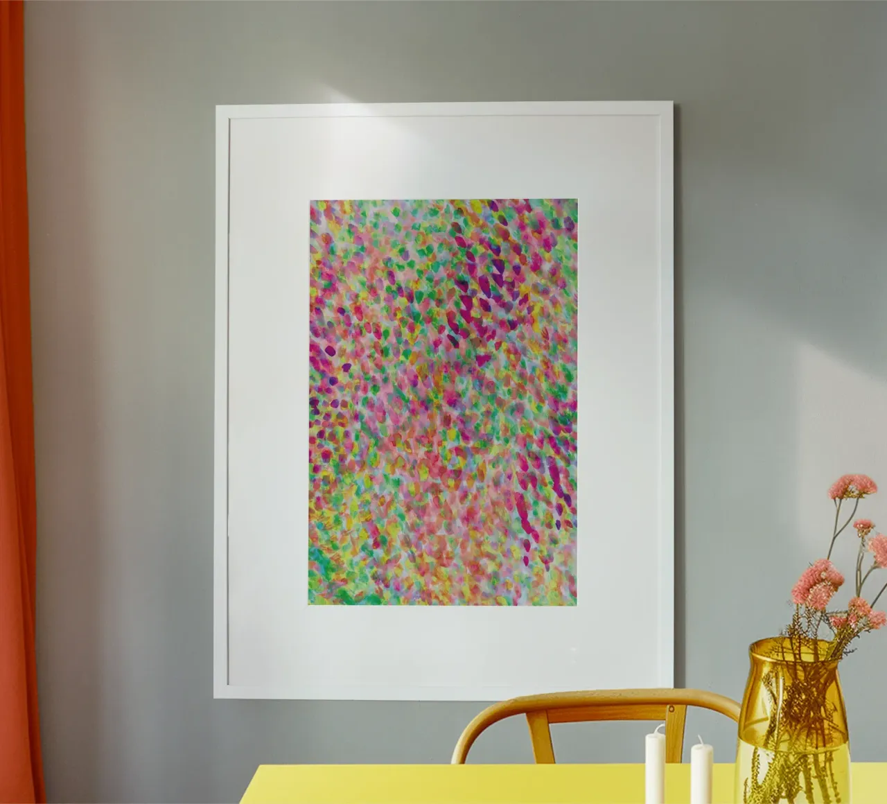 Mist Rose poster con telaio in legno da Amy Sia