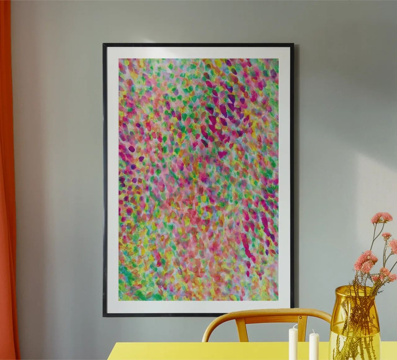 Mist Rose poster con telaio in legno da Amy Sia