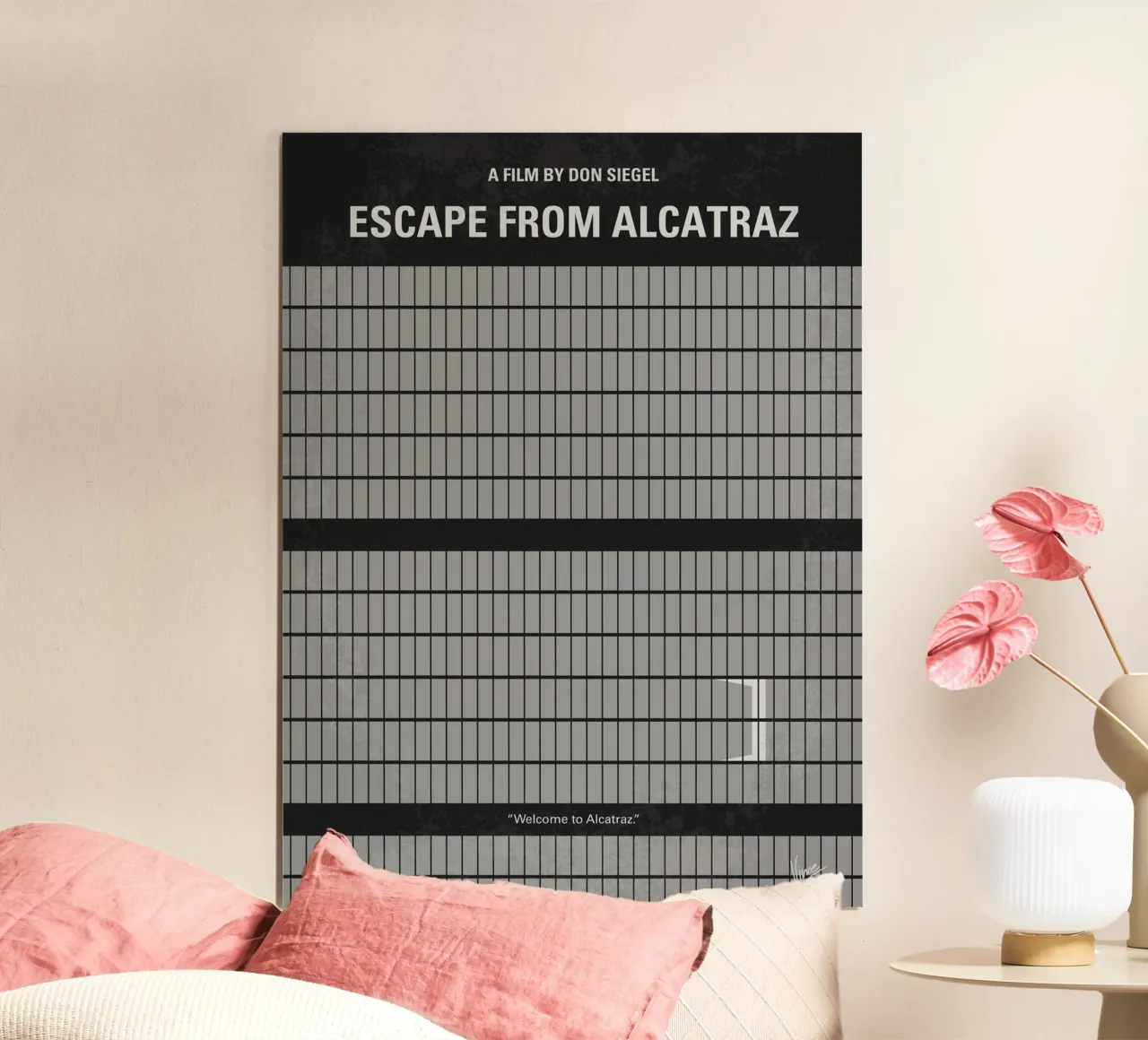 No566 My Escape From Alcatraz minimal movie poster poster con telaio in alluminio da Chungkong