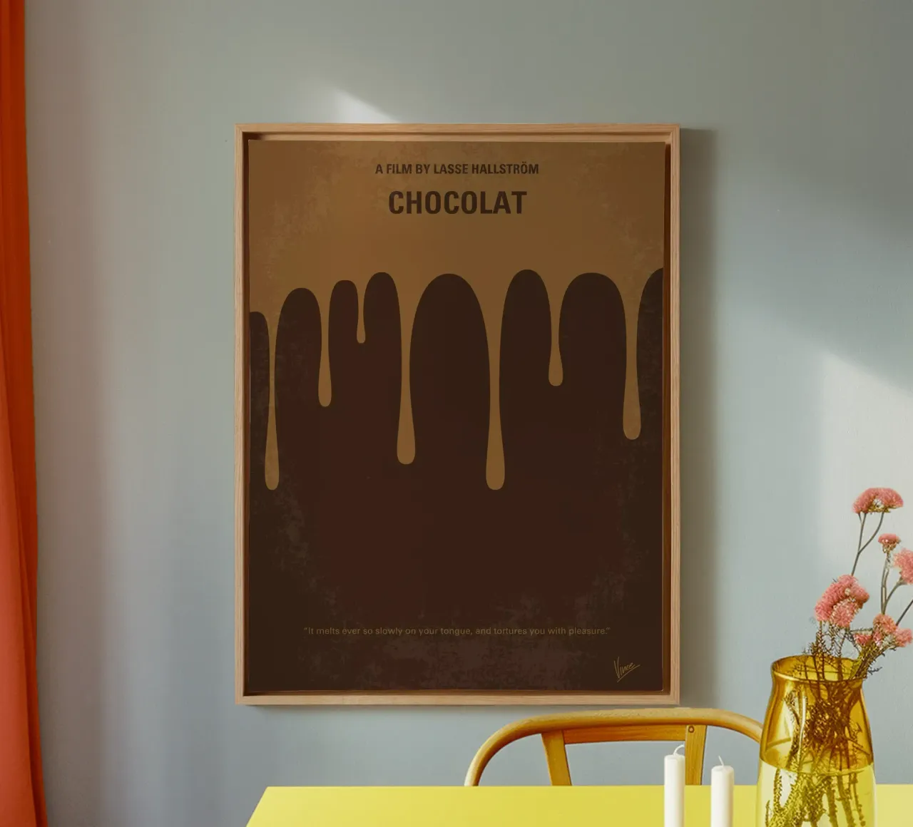 No567 My Chocolat minimal movie poster tela con Cornice a cassetta da Chungkong