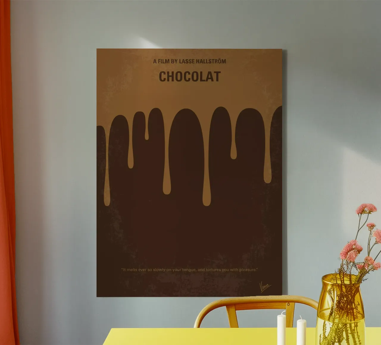 No567 My Chocolat minimal movie poster tela con Cornice a cassetta da Chungkong