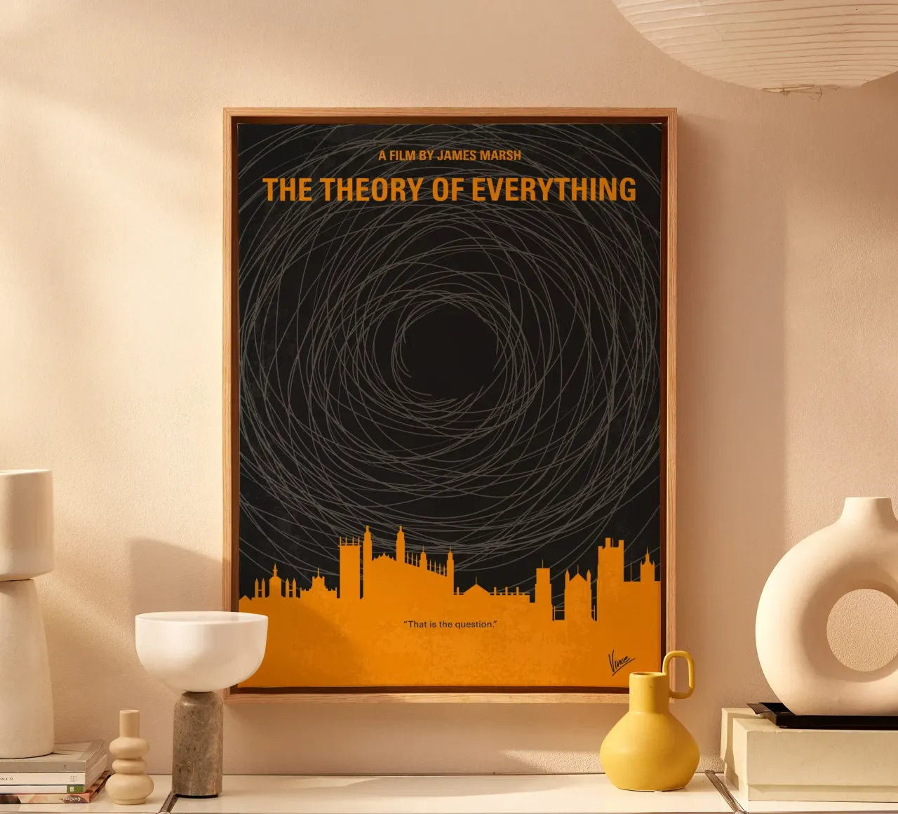 No568 My The theory of everything minimal movie poster canvas with Floater frame by Chungkong