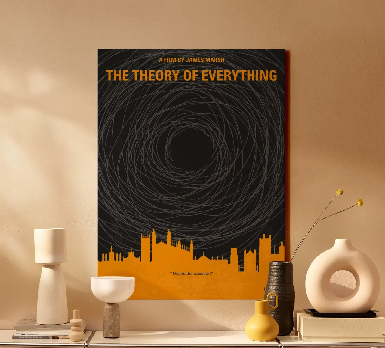 No568 My The theory of everything minimal movie poster canvas with Floater frame by Chungkong