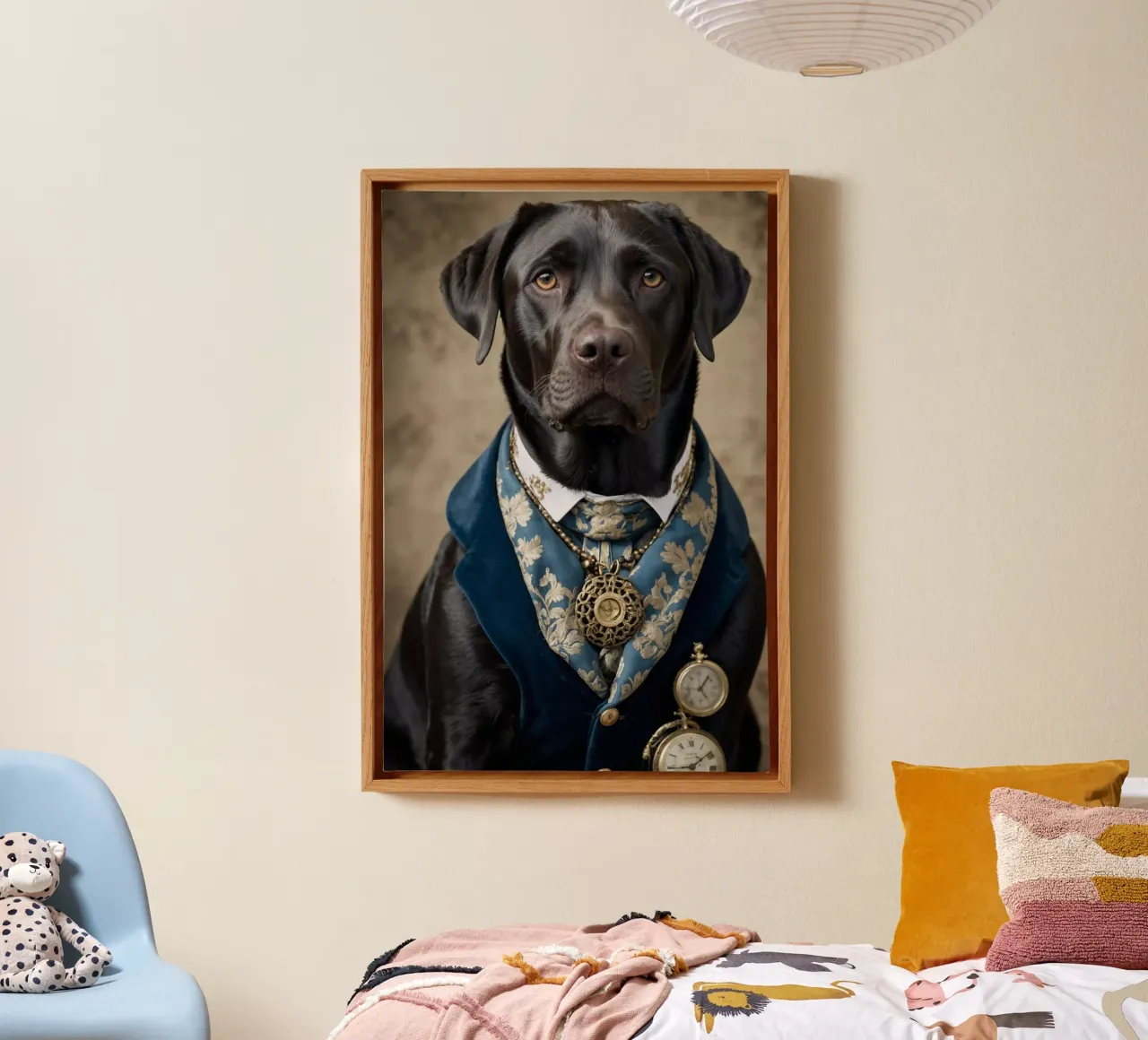 Baron Winston of Time – The Noble Labrador canvas with Floater frame by Beasts of Nobility