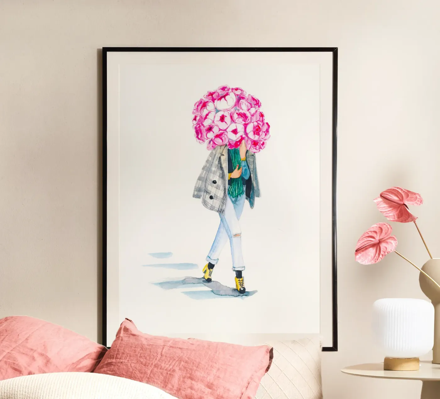 Sweet Peonies in Prince de Galles poster by byaudreyd