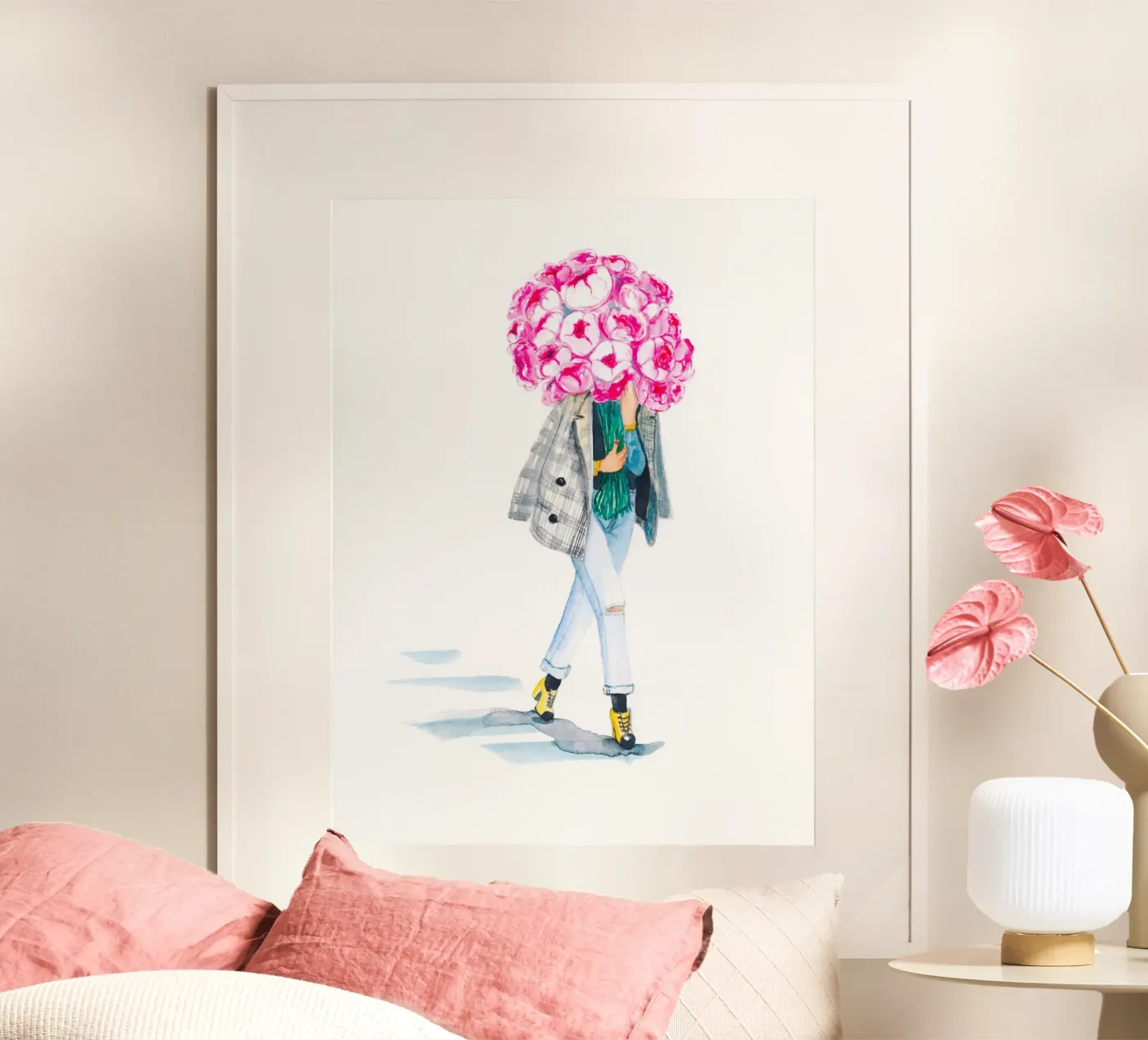 Sweet Peonies in Prince de Galles poster by byaudreyd