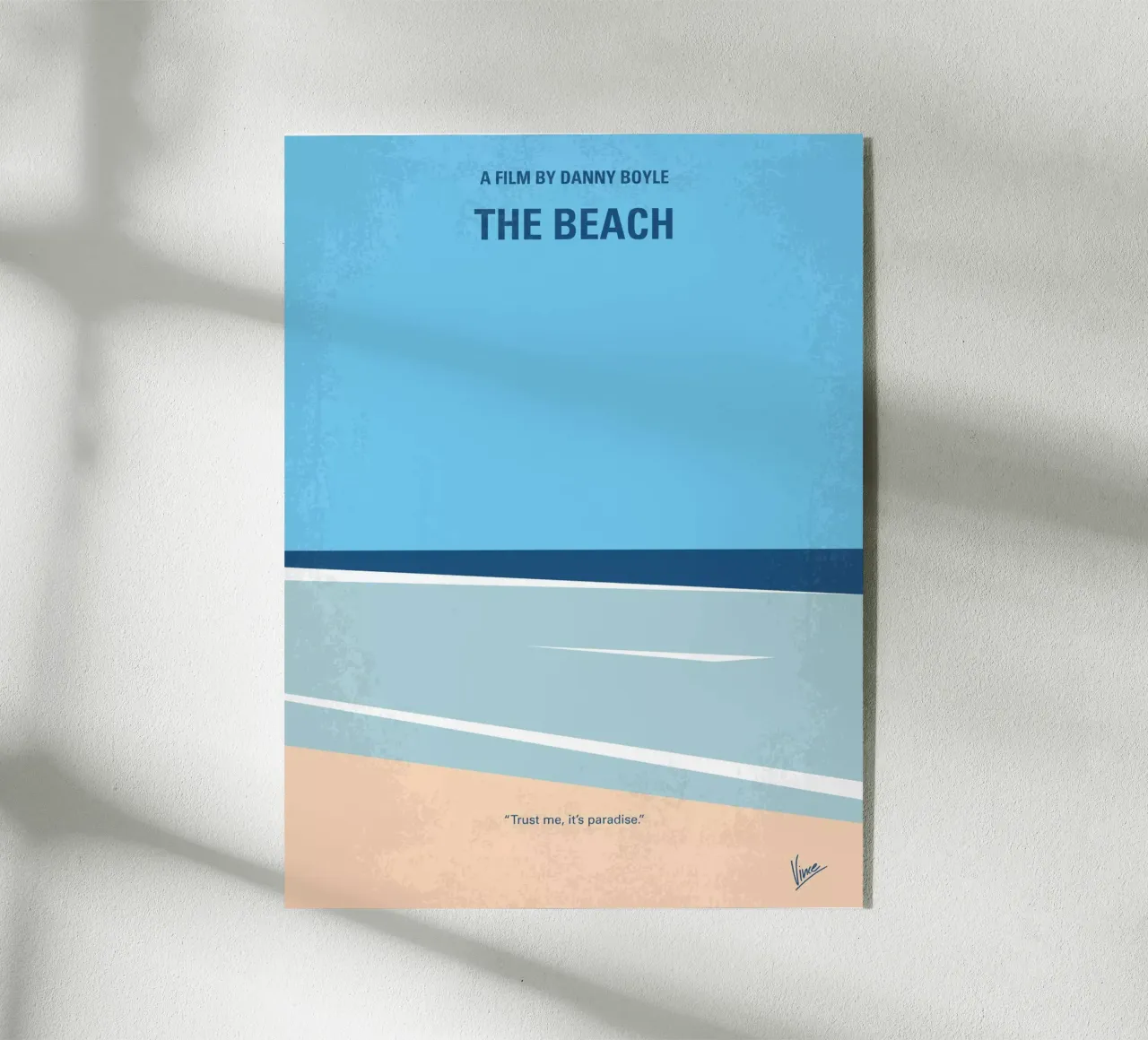 No569 My The Beach minimal movie poster plexiglass da Chungkong