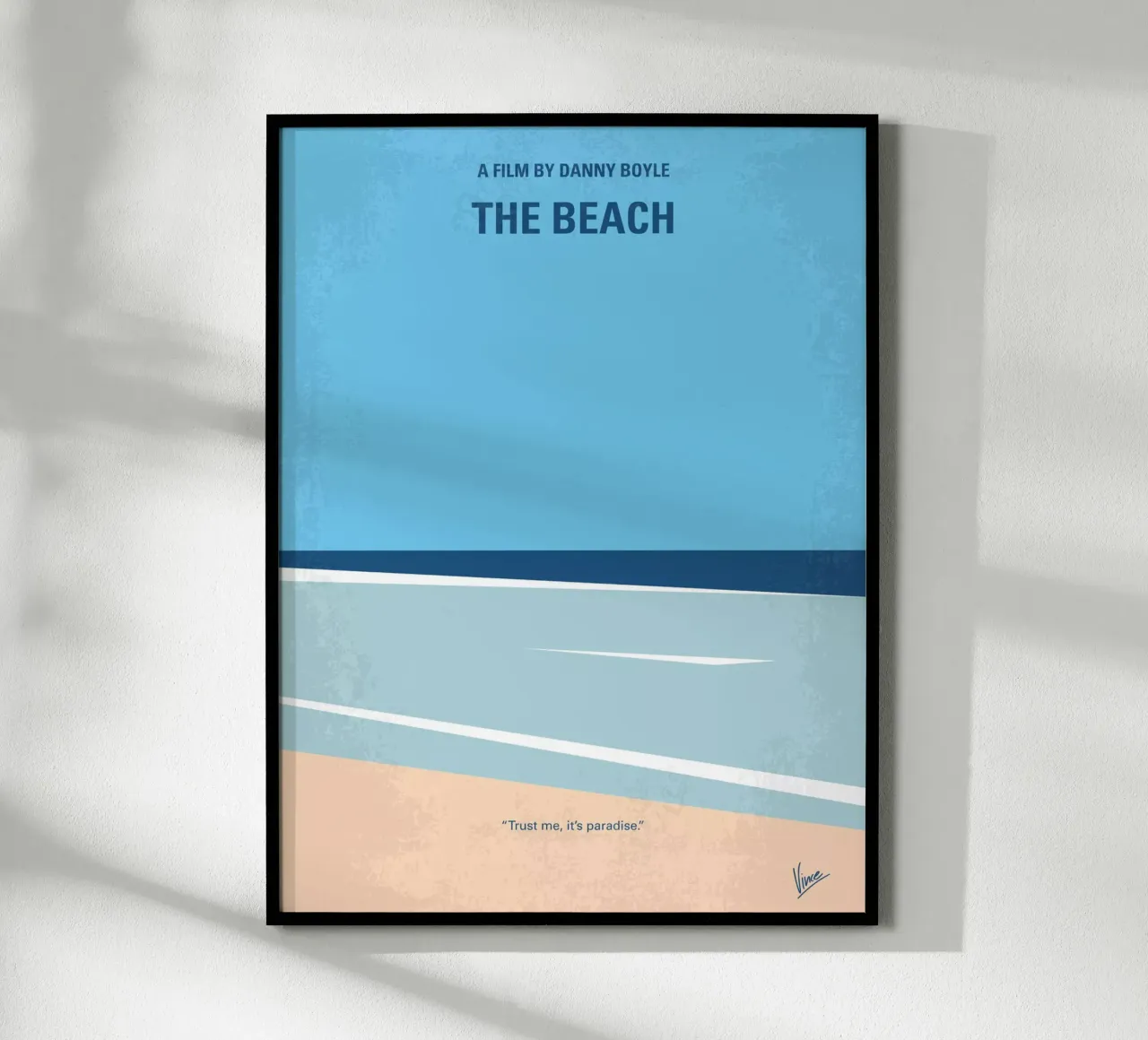 No569 My The Beach minimal movie poster carta hahnemühle da Chungkong