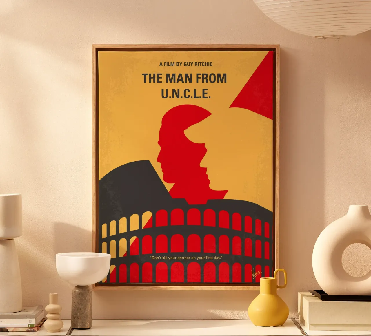 No572 My Man from UNCLE minimal movie poster tela con Cornice a cassetta da Chungkong