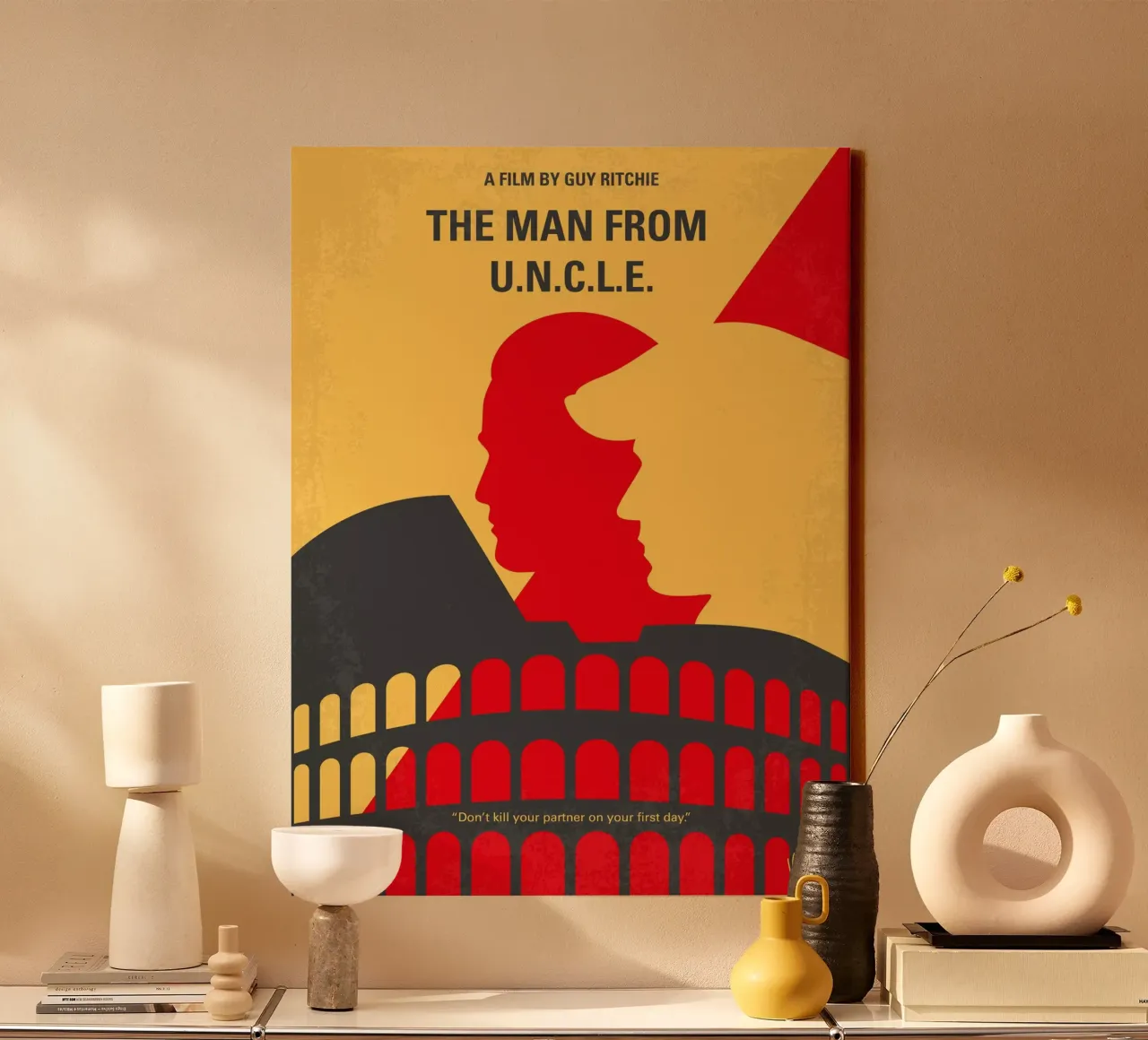 No572 My Man from UNCLE minimal movie poster tela con Cornice a cassetta da Chungkong