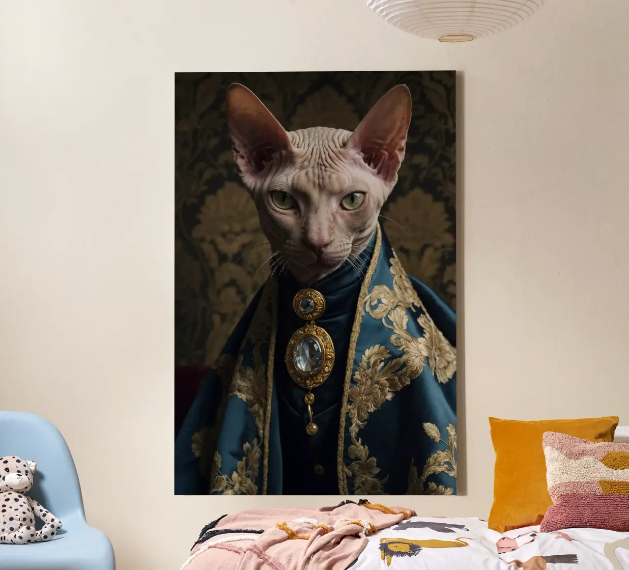 Duchessa Sphynxia - L'enigmatico felino reale tela con Cornice a cassetta da Beasts of Nobility