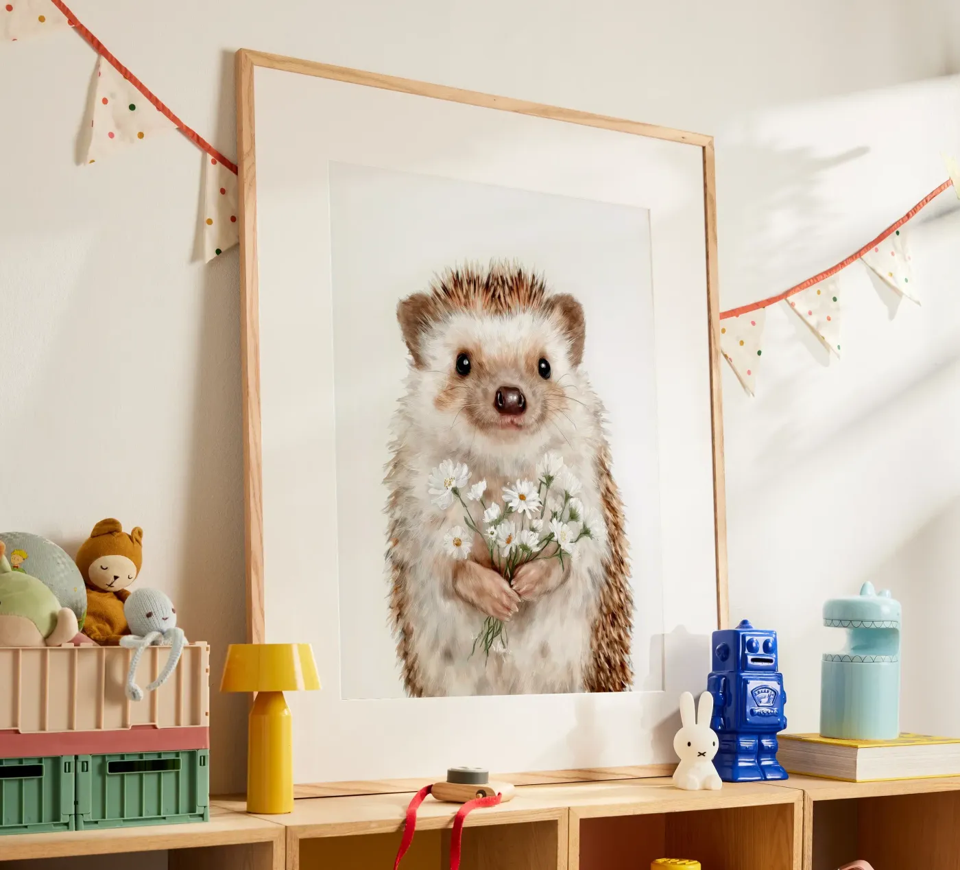 Igel mit Blumen Poster von Alva Studio