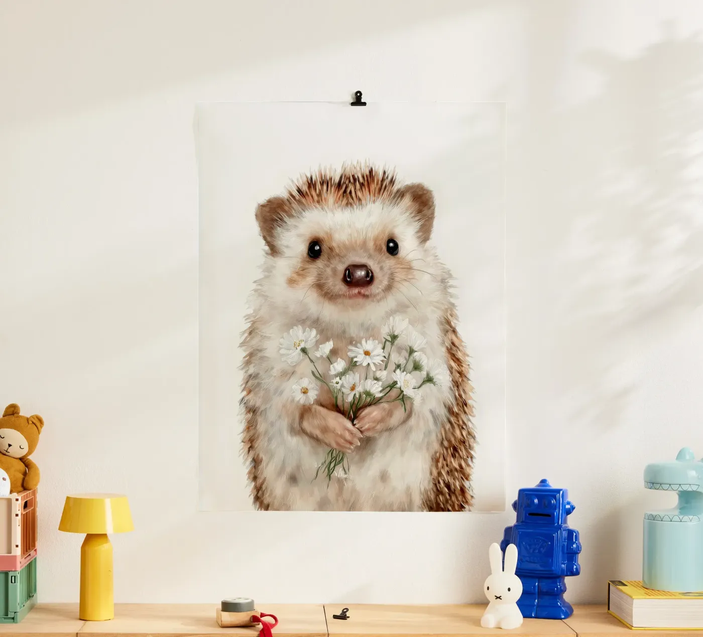 Igel mit Blumen Poster von Alva Studio
