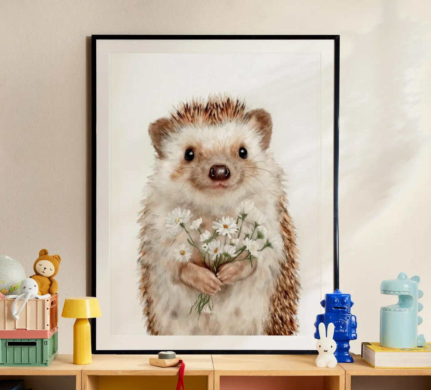 Igel mit Blumen Poster von Alva Studio