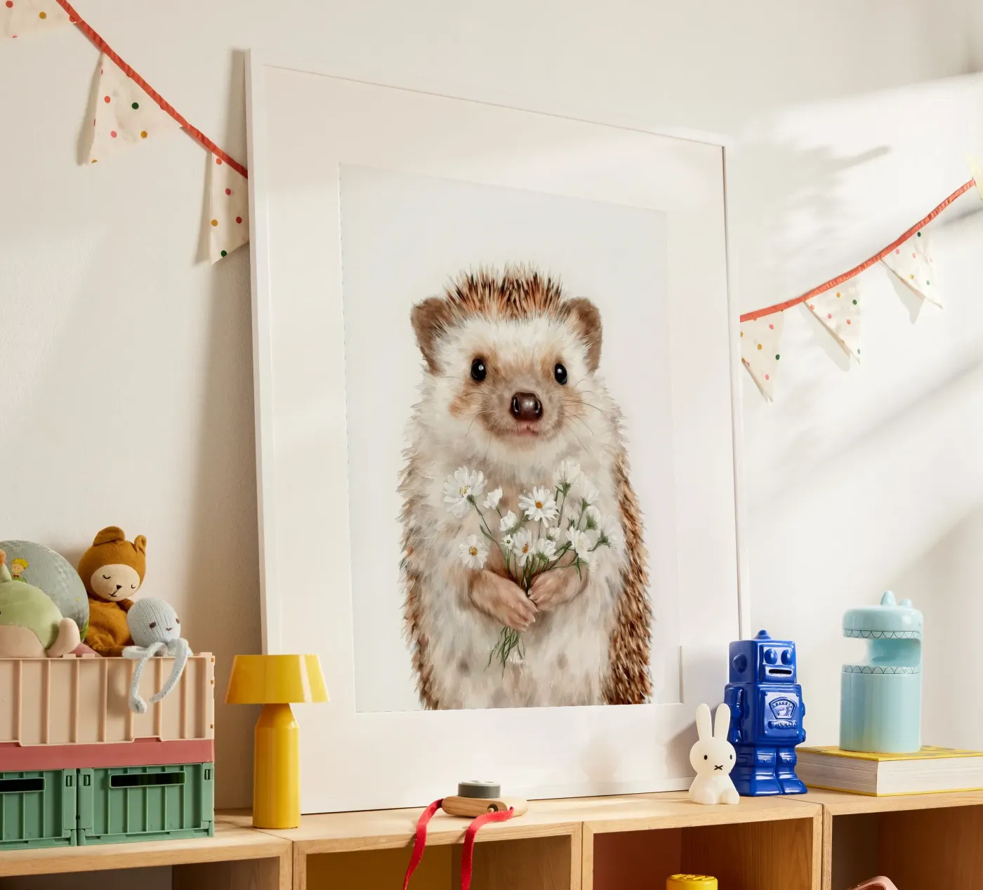 Igel mit Blumen Poster von Alva Studio