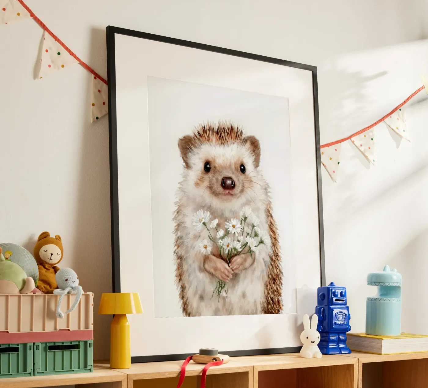 Igel mit Blumen Poster von Alva Studio