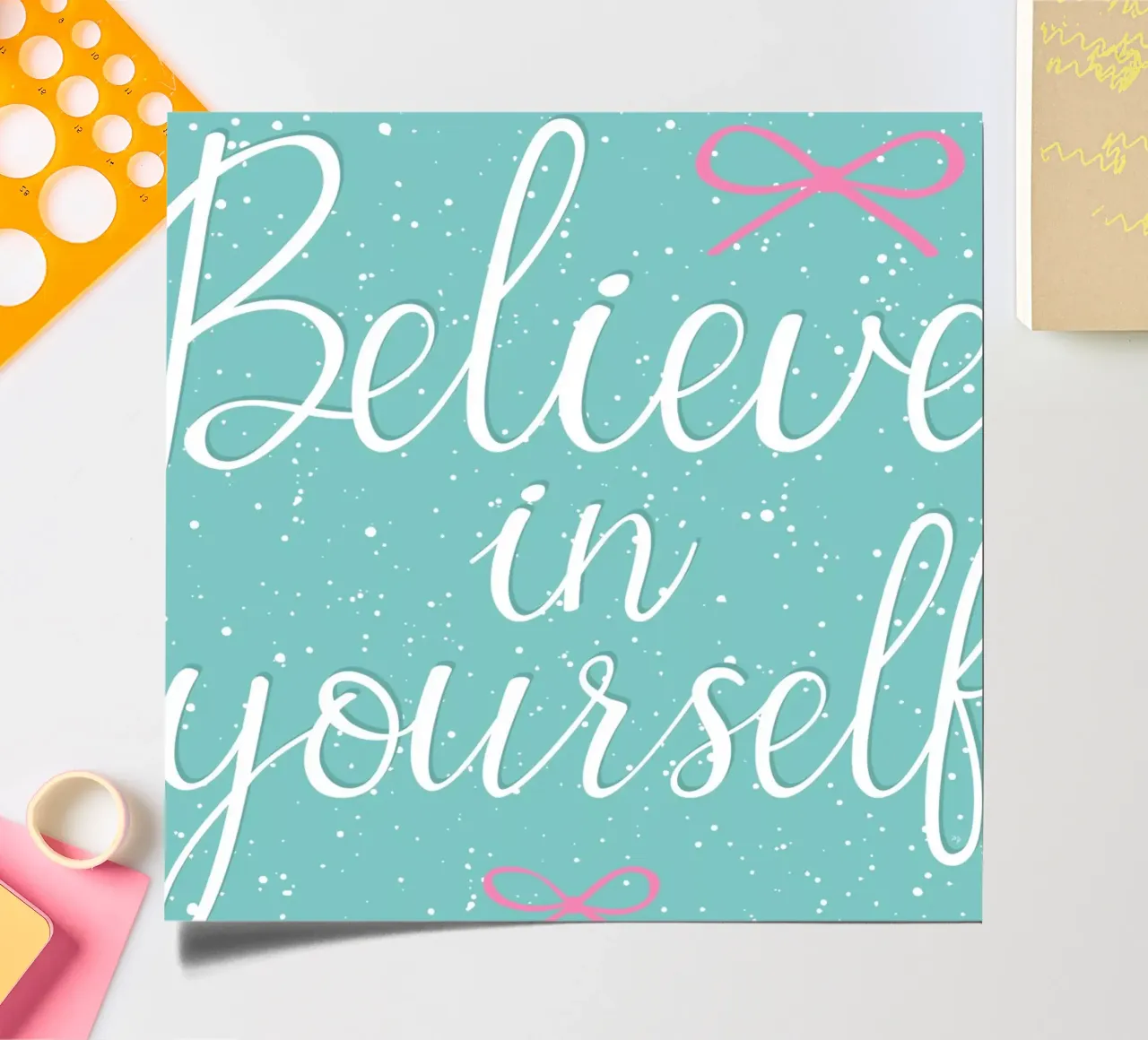 Glaube an dich selbst Zitat Stickerbogen von Martina