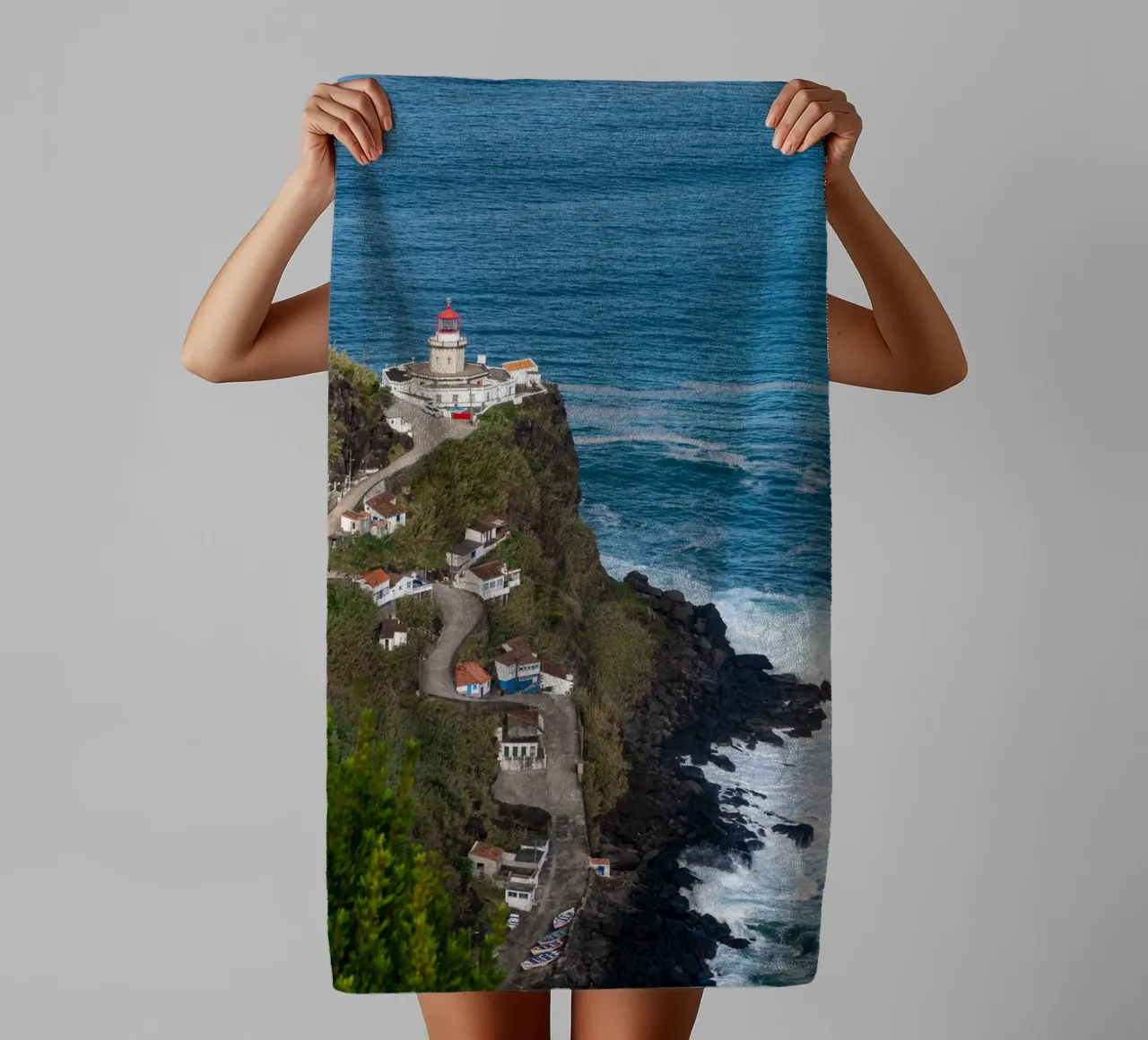 Farol do Arnel ligthouse in Azores asciugamano da bagno da anderm