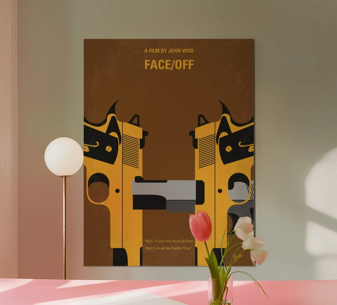 No576 My Face Off minimal movie poster poster con telaio in plastica da Chungkong