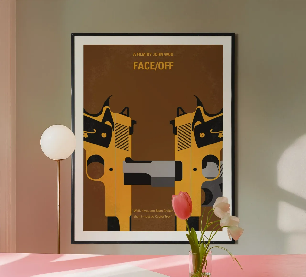 No576 My Face Off minimal movie poster poster con telaio in plastica da Chungkong