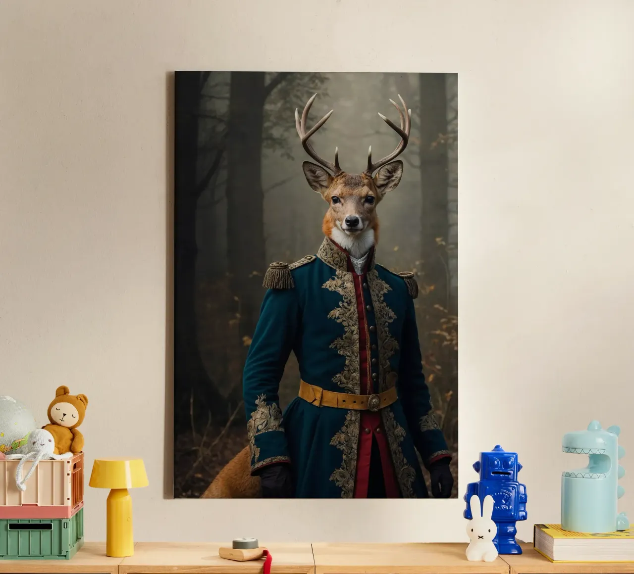 Generale Hartstag - Il re della foresta tela con Cornice a cassetta da Beasts of Nobility
