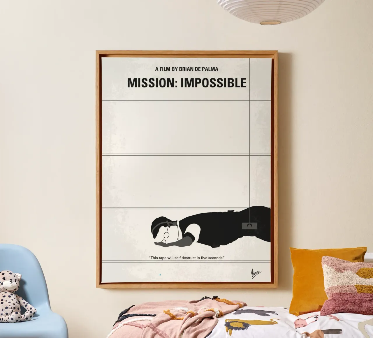 No583 My Mission Impossible minimal movie poster tela con Cornice a cassetta da Chungkong