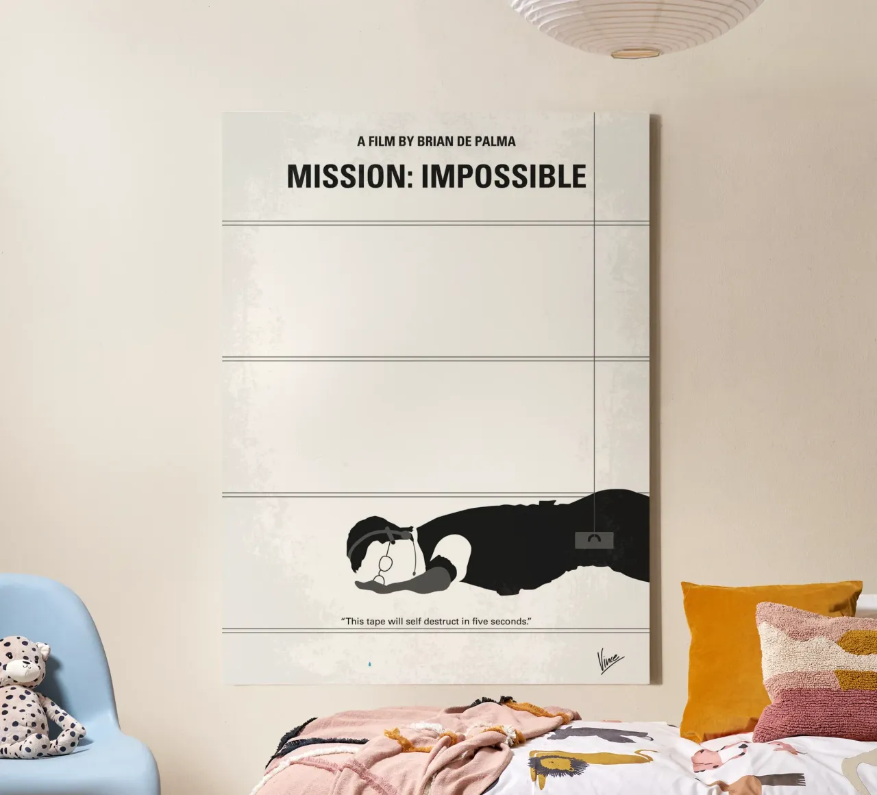 No583 My Mission Impossible minimal movie poster tela con Cornice a cassetta da Chungkong