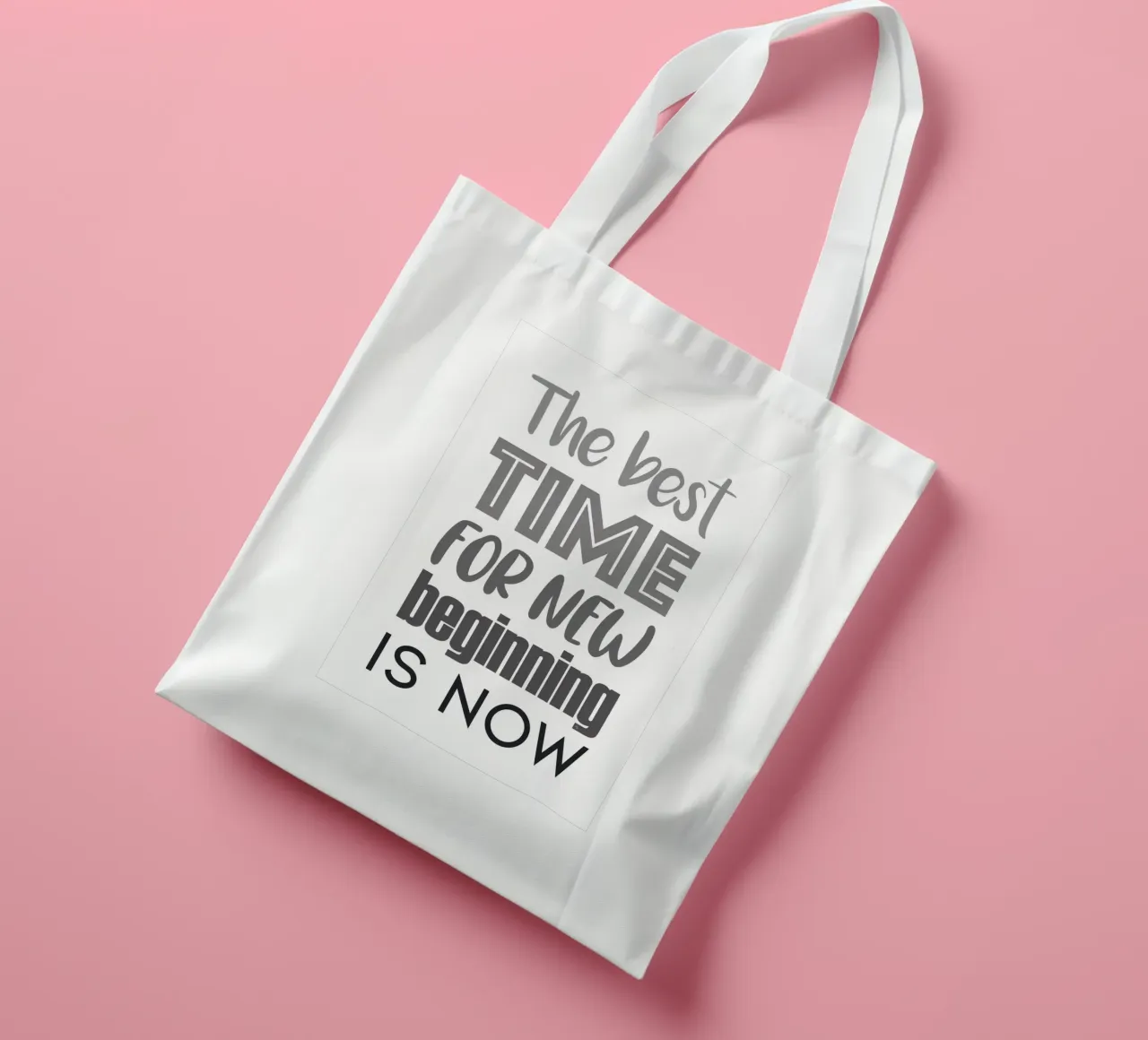The Best Time for new beginning is now quote tote bag by Martina