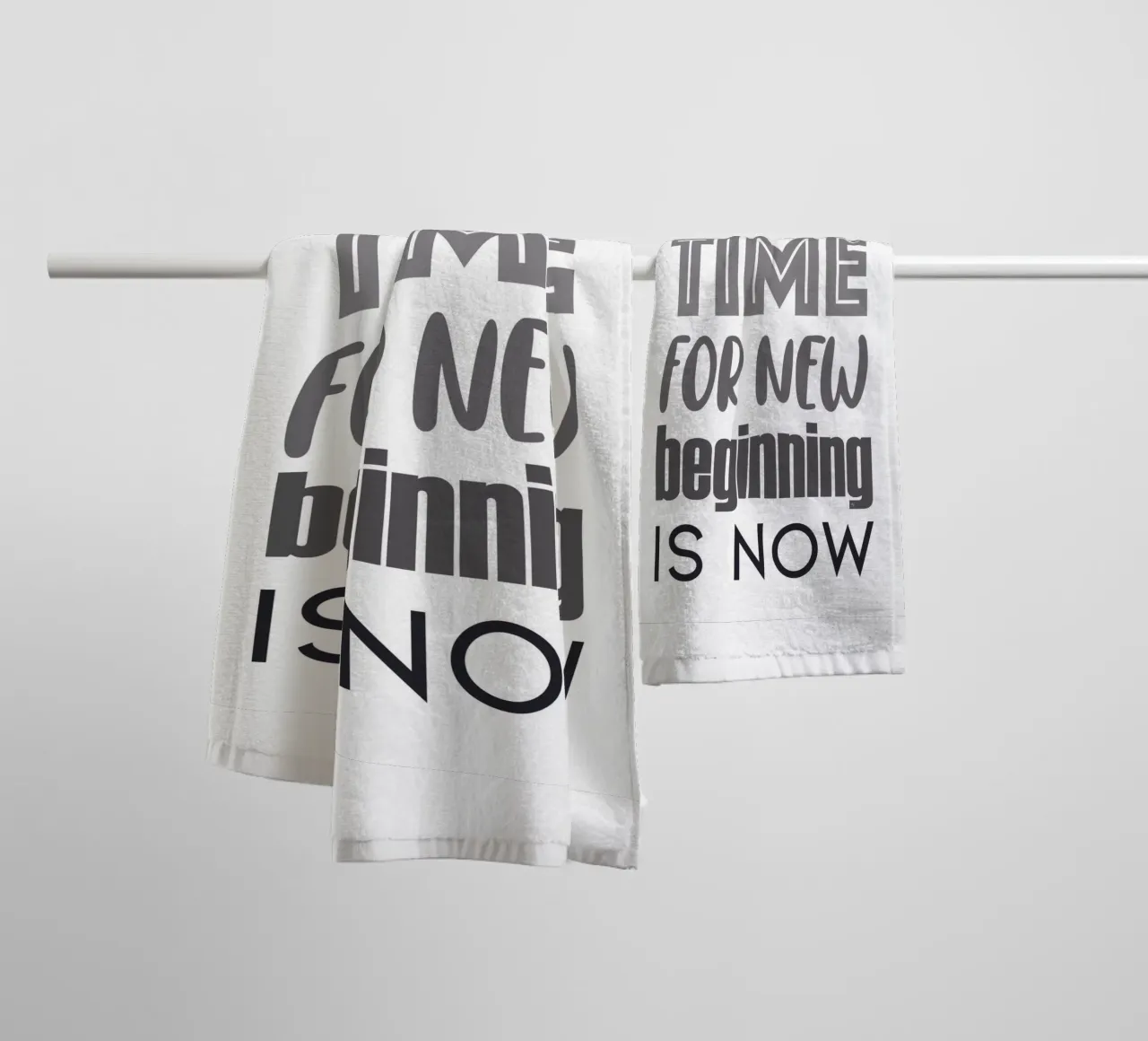 The Best Time for new beginning is now quote towel by Martina