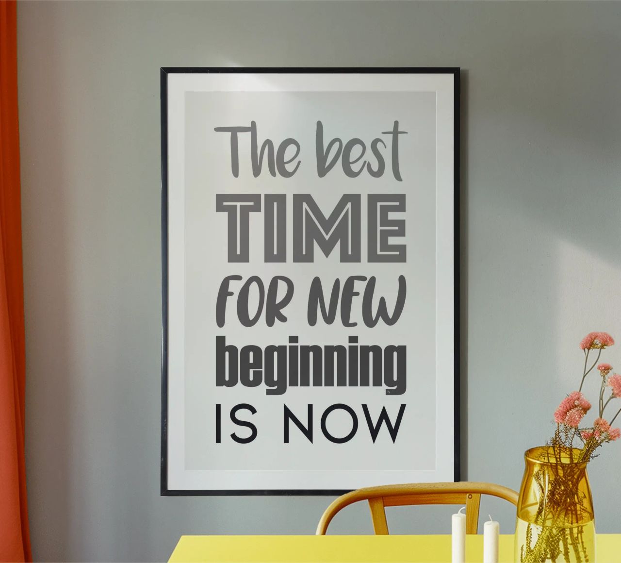 Die beste Zeit für einen Neuanfang ist jetzt Zitat Poster von Martina
