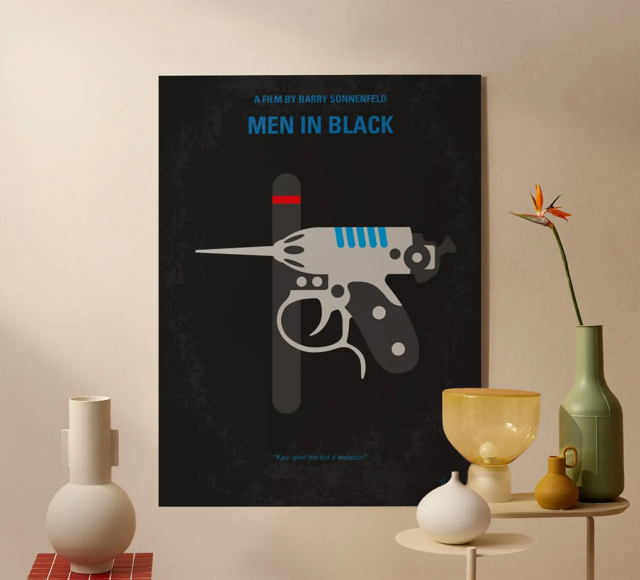 No586 My Men in Black minimal movie poster plexiglass da Chungkong