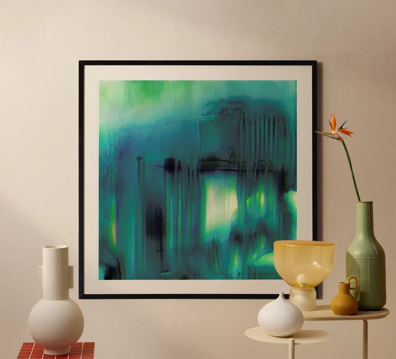 Deluge poster con telaio in legno da Amy Sia