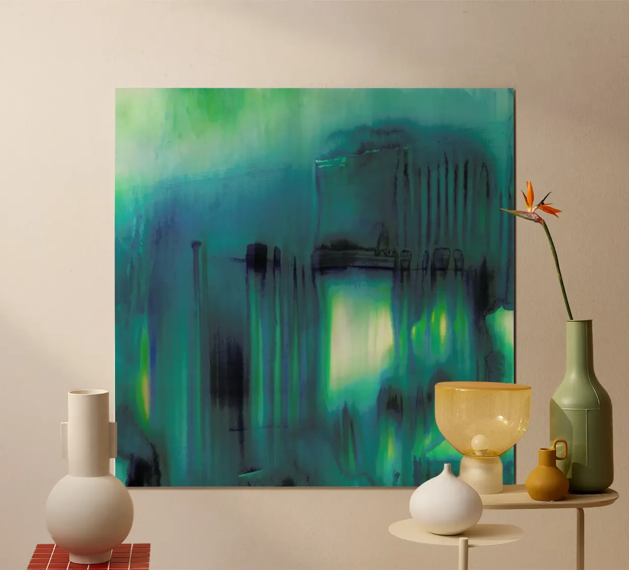 Deluge poster con telaio in legno da Amy Sia