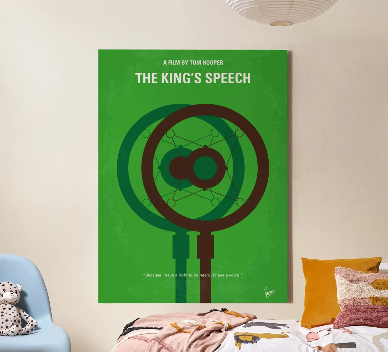 No587 My The Kings Speech minimal movie poster tela con Cornice a cassetta da Chungkong