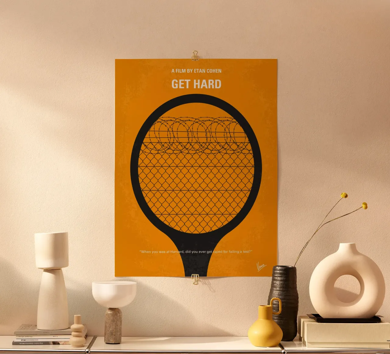No594 My Get hard minimal movie poster poster con telaio in plastica da Chungkong