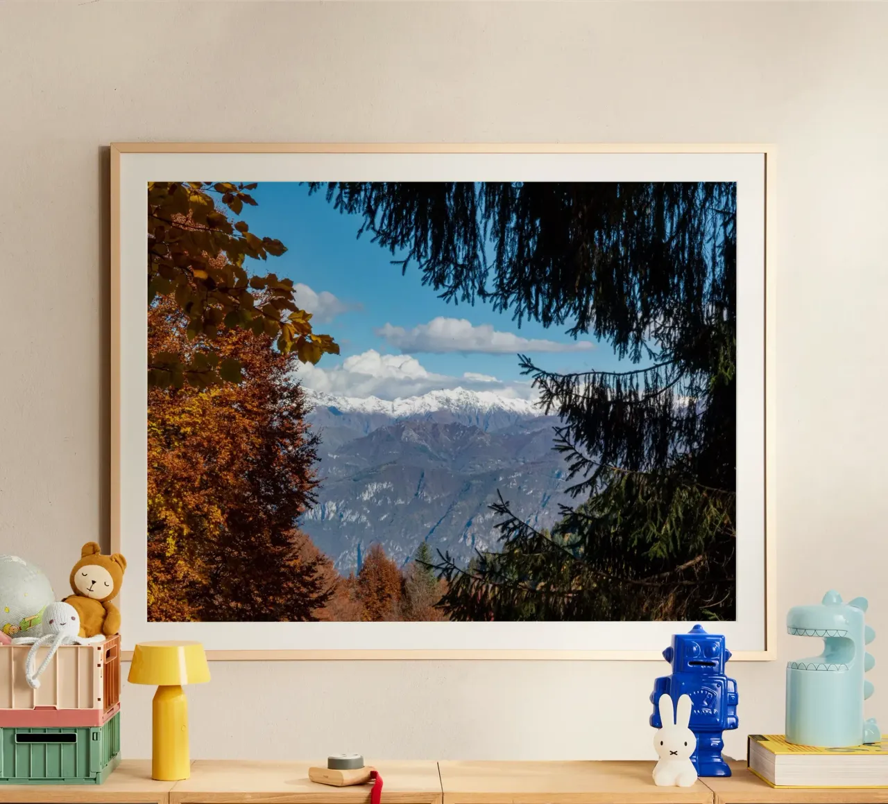 Snowy mountains and autumn colours carta hahnemühle da anderm