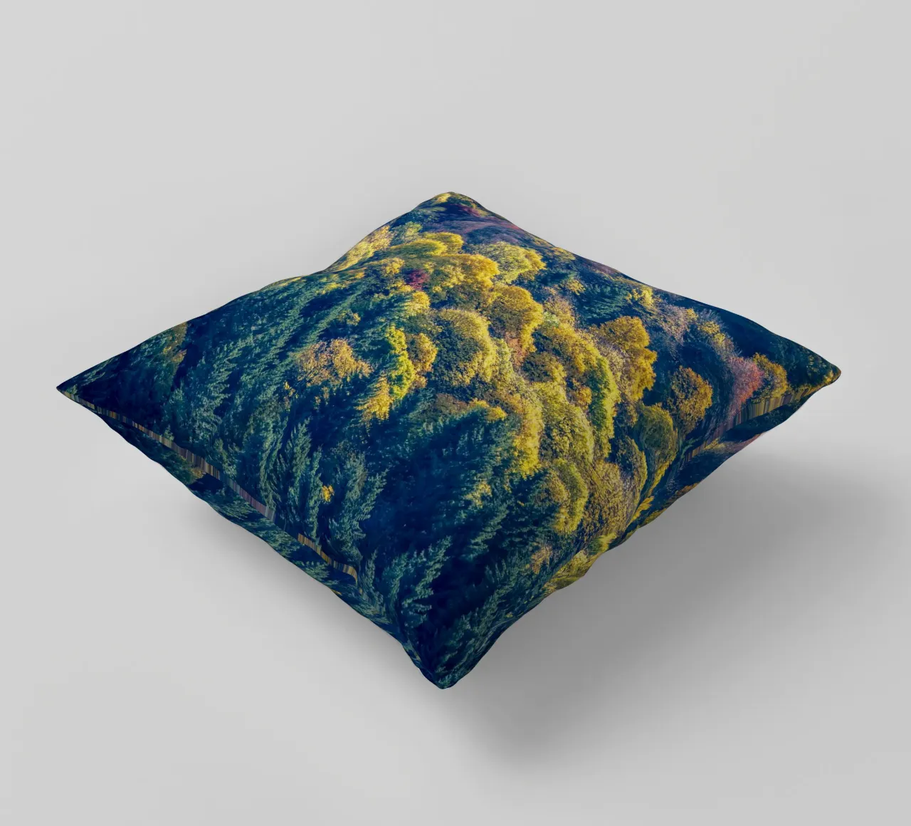 Colourful trees in a forest on a mountain cuscino da anderm