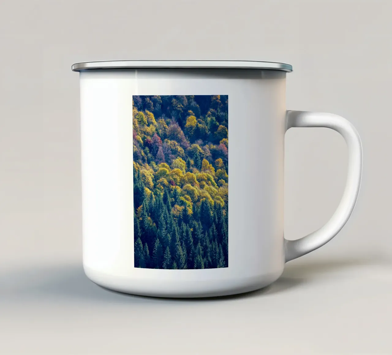 Colourful trees in a forest on a mountain emaille mok van anderm
