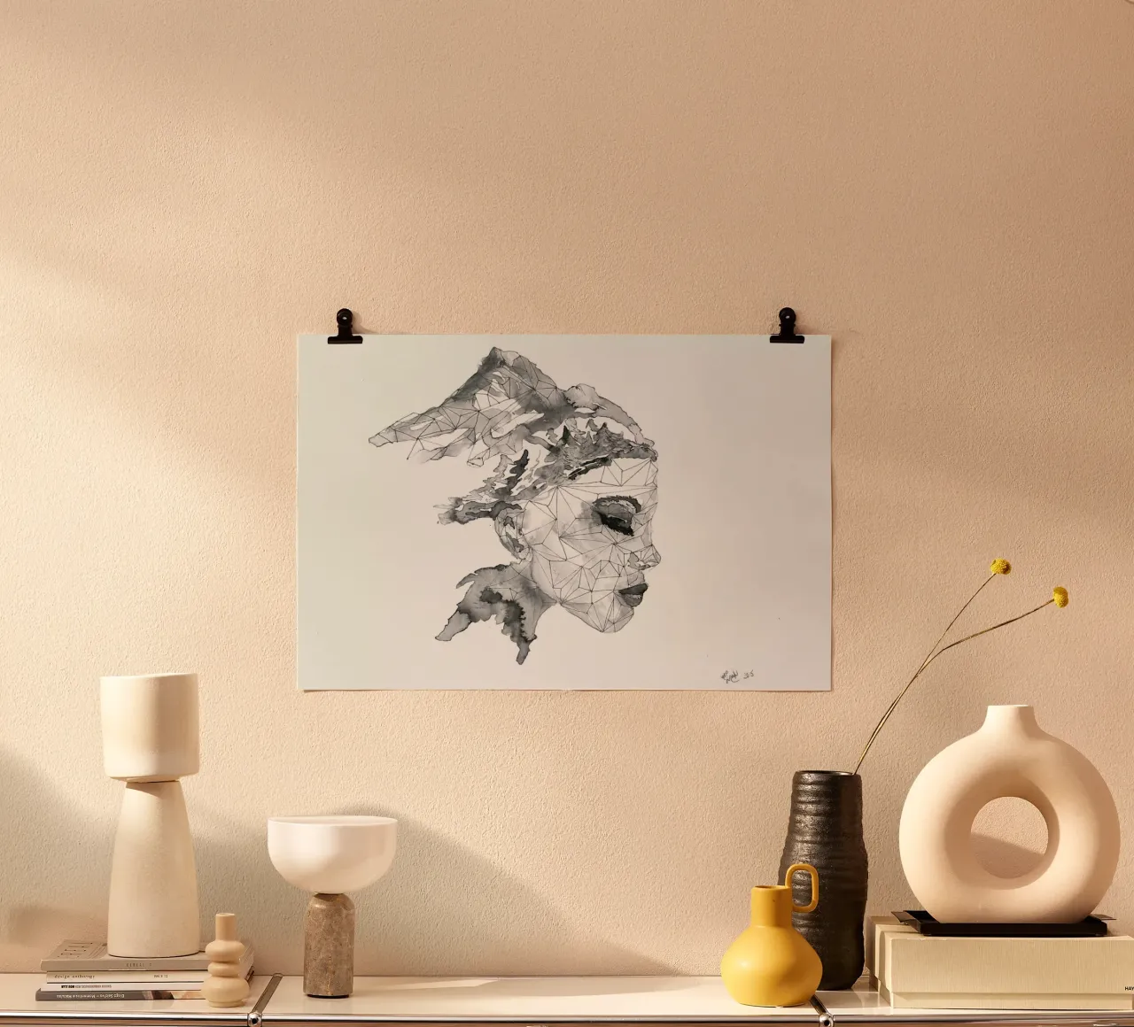 I am a Mountain Child hahnemühle by Larissa van der Laan