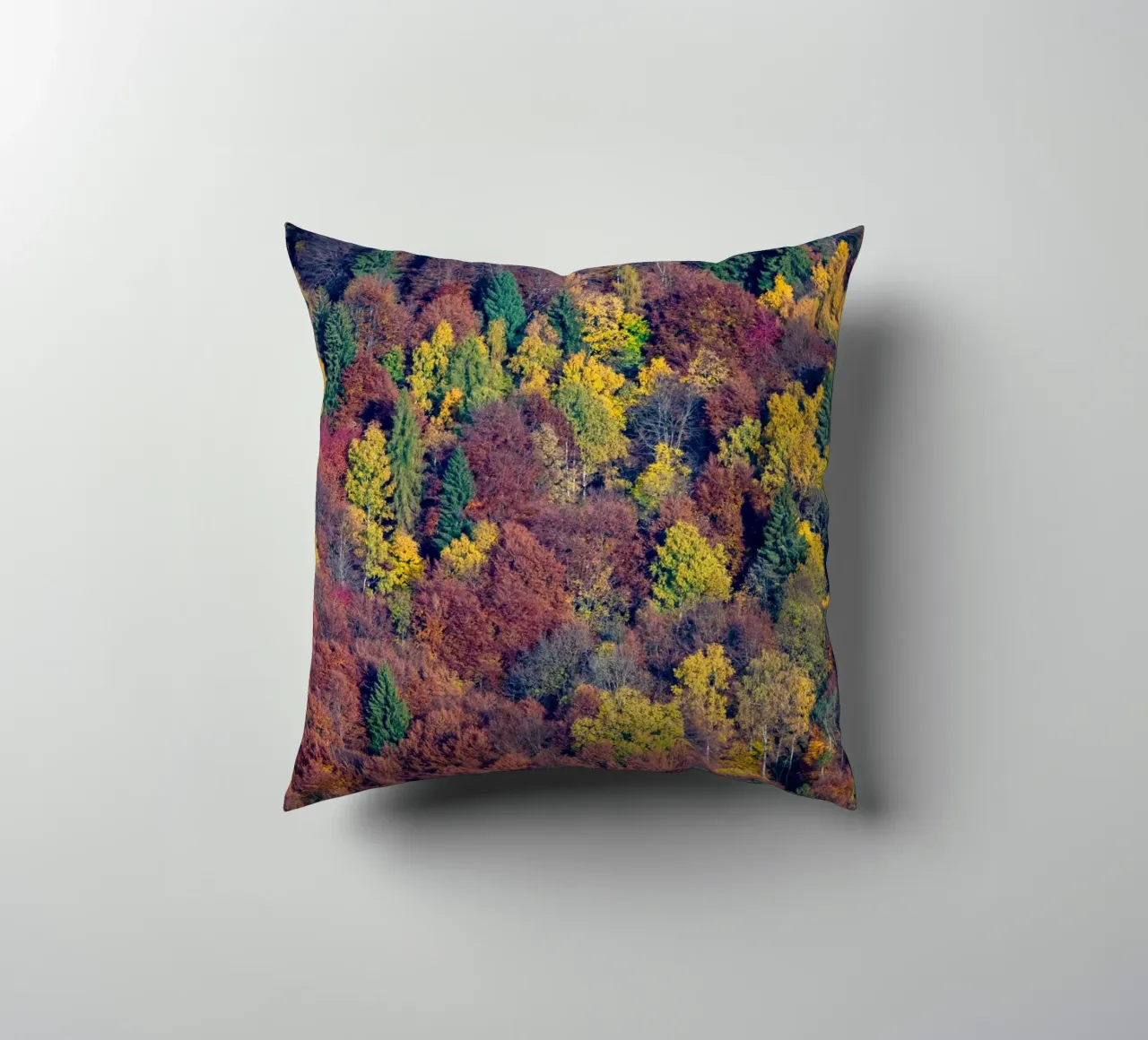 Colourful trees in a forest on a mountain cuscino da anderm