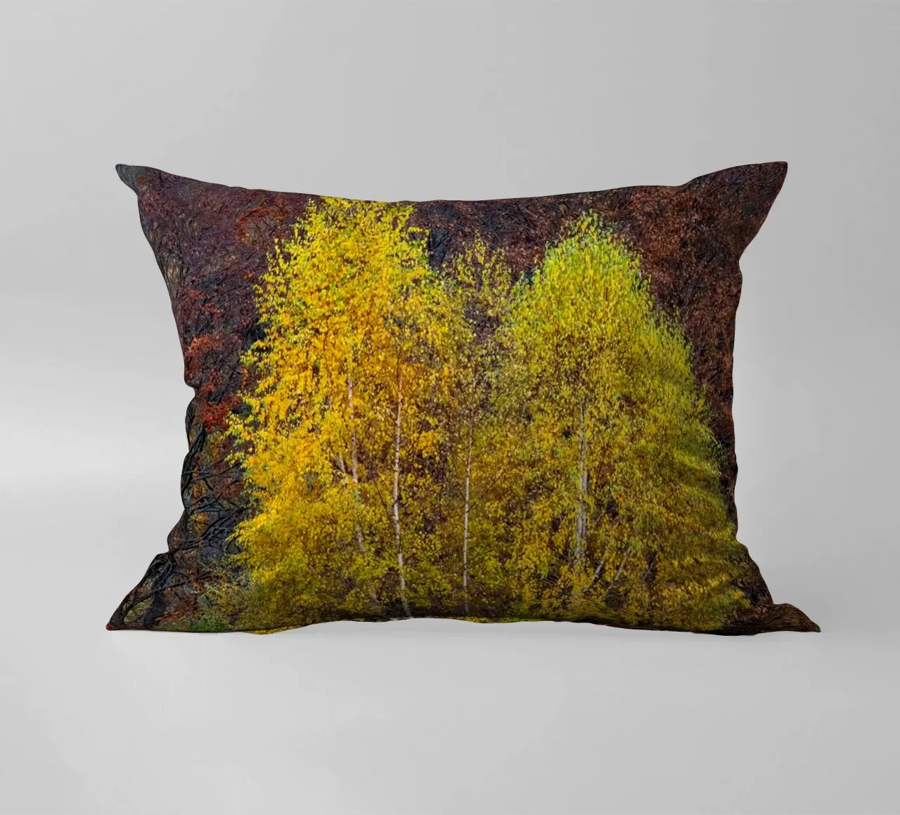 Colourful trees in a forest on a mountain cuscino da anderm