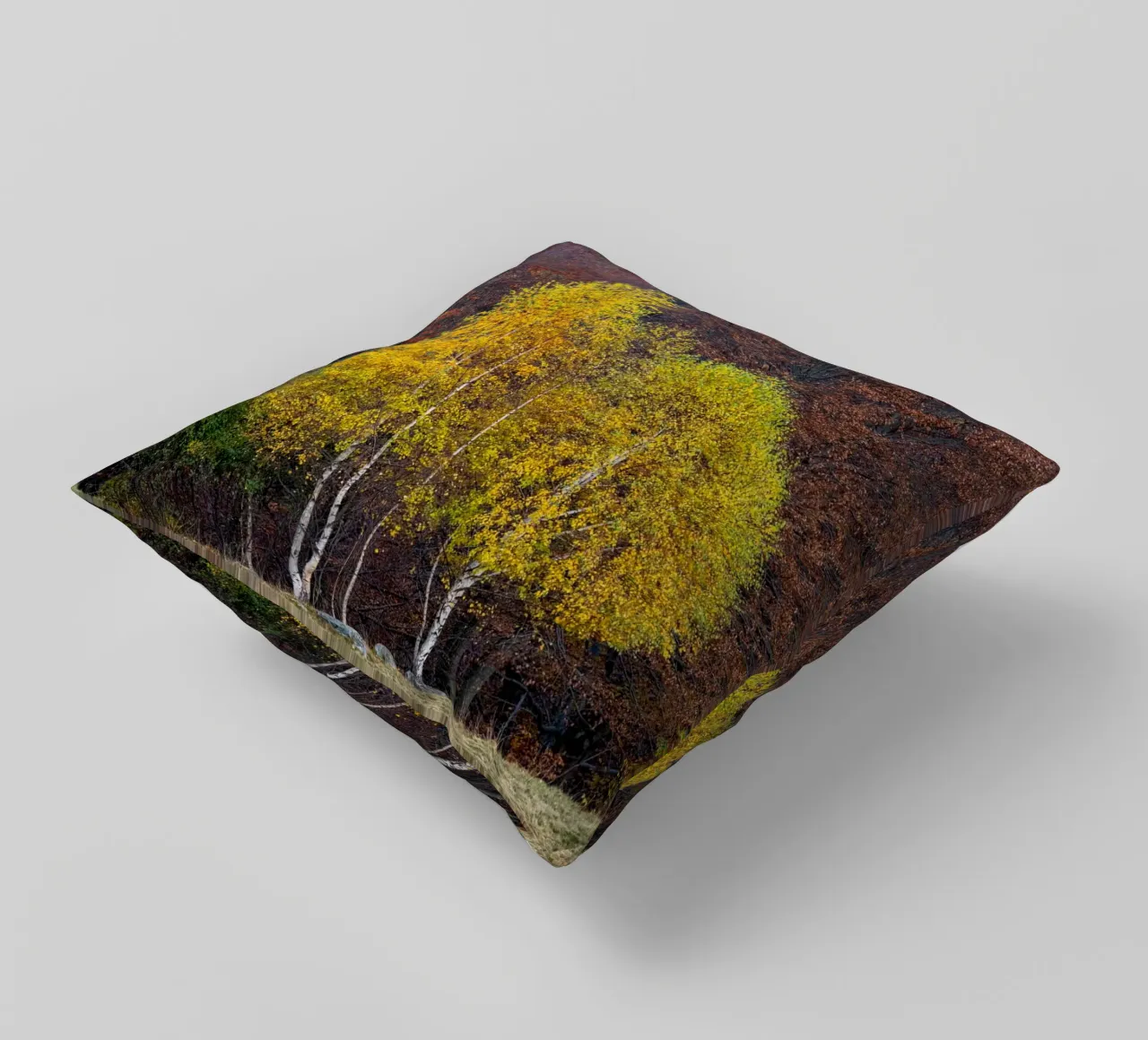 Colourful trees in a forest on a mountain cuscino da anderm