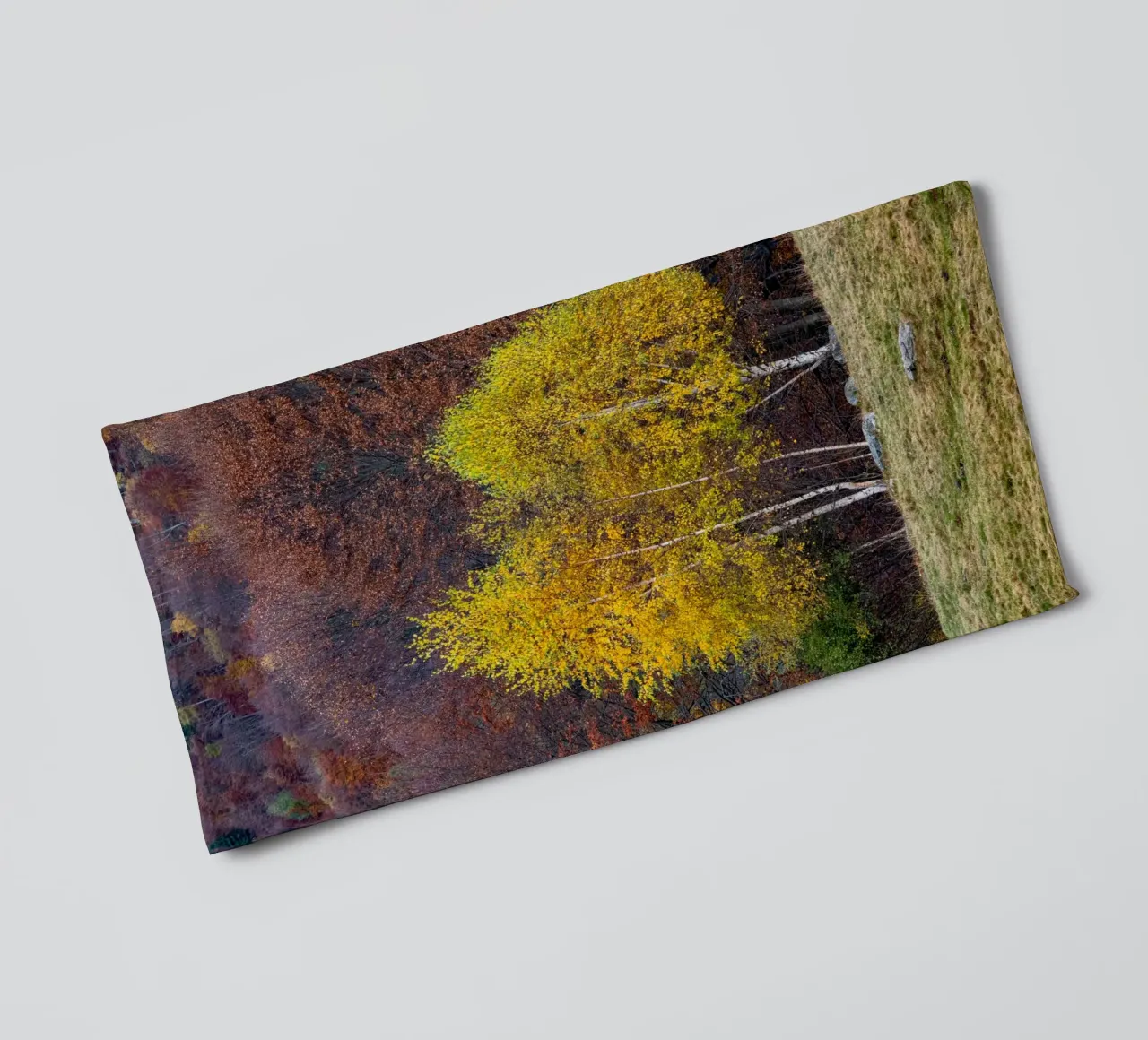 Colourful trees in a forest on a mountain asciugamano da bagno da anderm