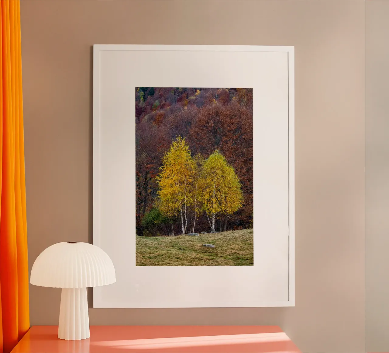 Colourful trees in a forest on a mountain poster da anderm