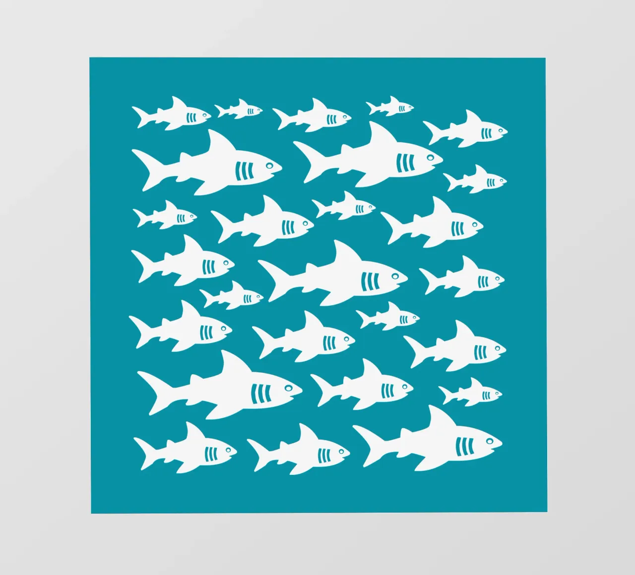 Swimming sharks pattern pellicola backlit da baobabprintstore