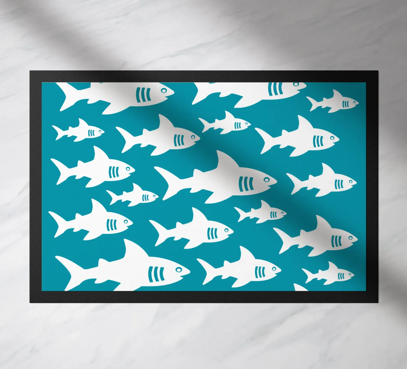 Swimming sharks pattern zerbino da baobabprintstore